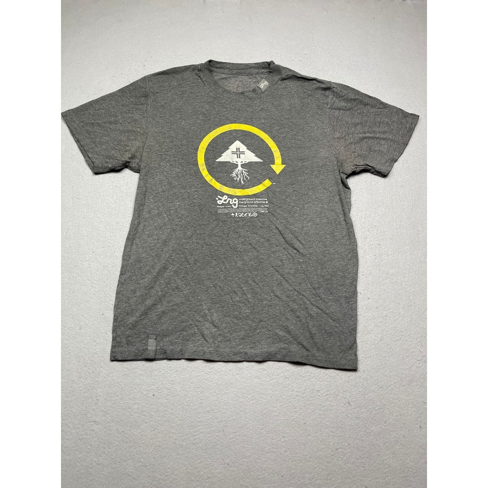 LRG T Shirt Cotton Blend Charcoal Grey Graphic Medium Mens